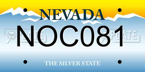 NOC081 Nevada License Plate