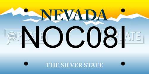 NOC08I Nevada License Plate