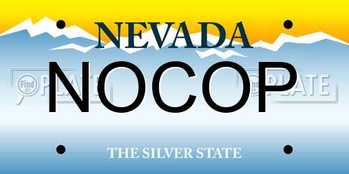 NOCOP Nevada License Plate