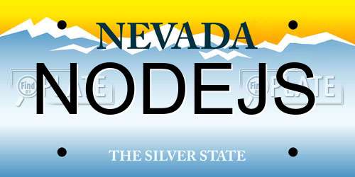 NODEJS Nevada License Plate