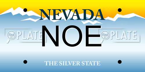 NOE Nevada License Plate