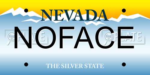 NOFACE Nevada License Plate