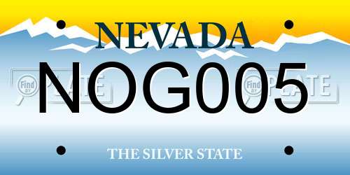 NOG005 Nevada License Plate