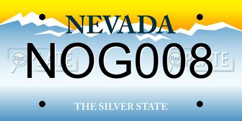 NOG008 Nevada License Plate