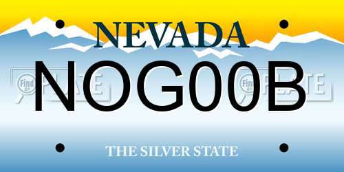 NOG00B Nevada License Plate