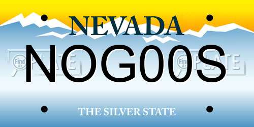 NOG00S Nevada License Plate