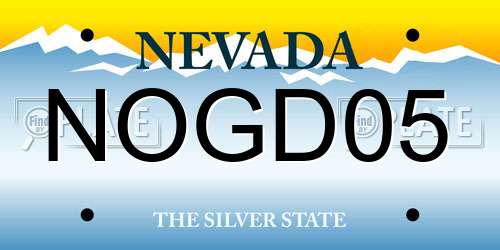 NOGD05 Nevada License Plate