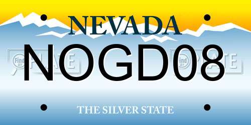 NOGD08 Nevada License Plate