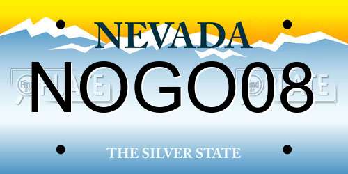 NOGO08 Nevada License Plate