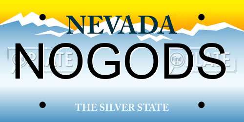 NOGODS Nevada License Plate