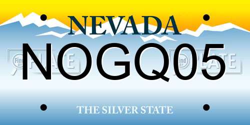 NOGQ05 Nevada License Plate