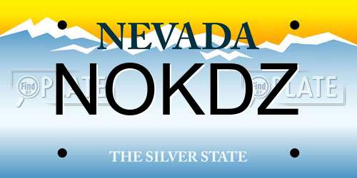 NOKDZ Nevada License Plate