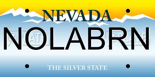 NOLABRN Nevada License Plate