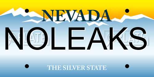 NOLEAKS Nevada License Plate
