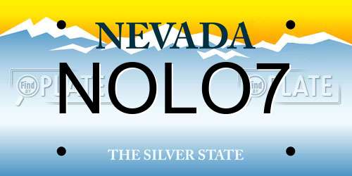 NOLO7 Nevada License Plate
