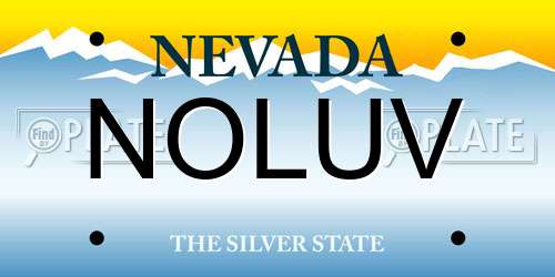 NOLUV Nevada License Plate