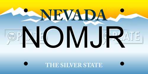 NOMJR Nevada License Plate