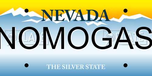 NOMOGAS Nevada License Plate