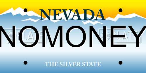 NOMONEY Nevada License Plate