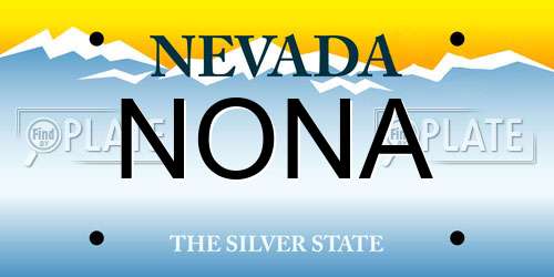 NONA Nevada License Plate