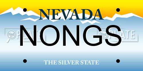 NONGS Nevada License Plate
