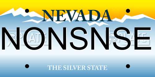 NONSNSE Nevada License Plate