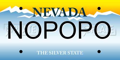 NOPOPO Nevada License Plate