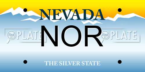 NOR Nevada License Plate