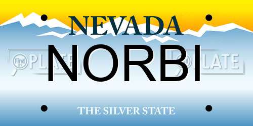 NORBI Nevada License Plate