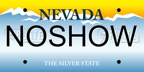 NOSHOW Nevada License Plate
