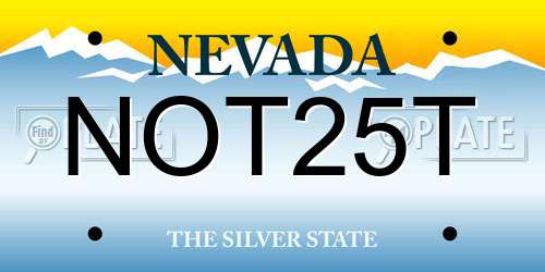 NOT25T Nevada License Plate