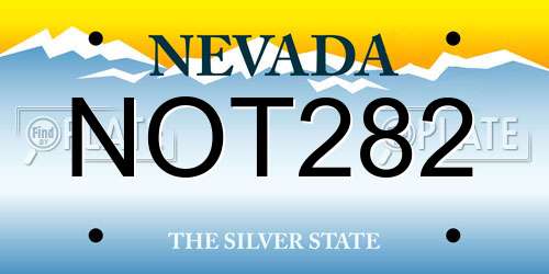 NOT282 Nevada License Plate