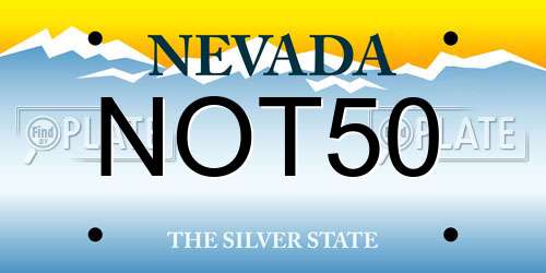 NOT50 Nevada License Plate