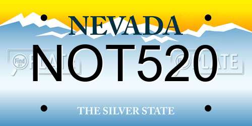 NOT520 Nevada License Plate
