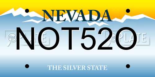 NOT52O Nevada License Plate
