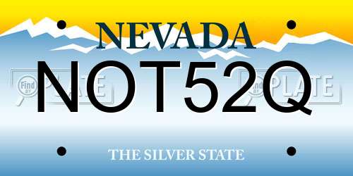 NOT52Q Nevada License Plate