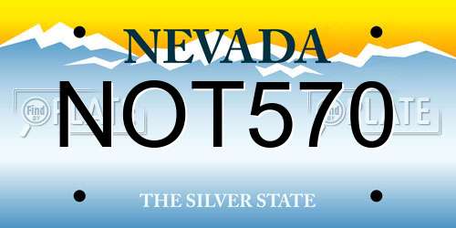 NOT570 Nevada License Plate