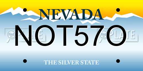 NOT57O Nevada License Plate