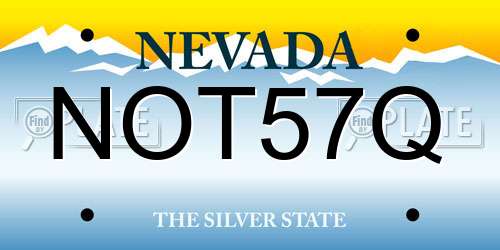 NOT57Q Nevada License Plate