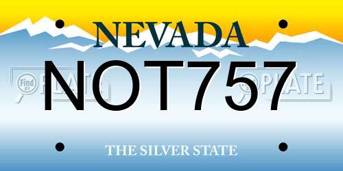 NOT757 Nevada License Plate