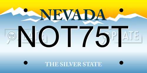 NOT75T Nevada License Plate