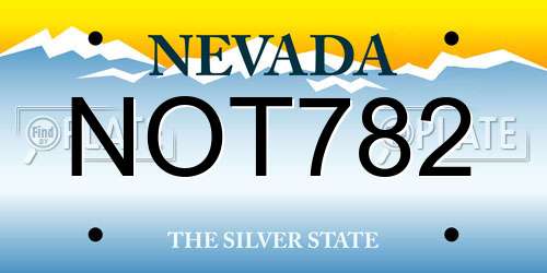 NOT782 Nevada License Plate