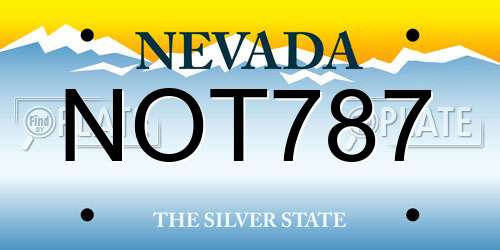 NOT787 Nevada License Plate