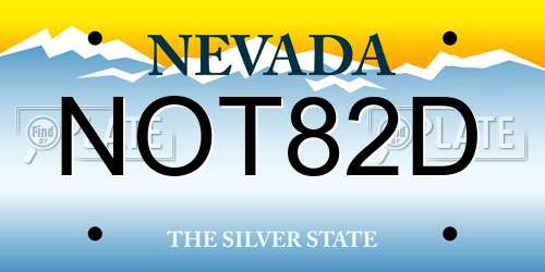 NOT82D Nevada License Plate