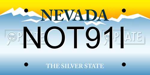 NOT91I Nevada License Plate