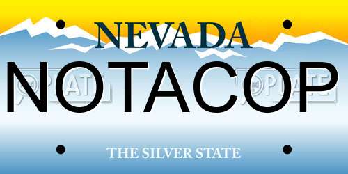 NOTACOP Nevada License Plate