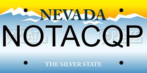 NOTACQP Nevada License Plate
