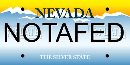 NOTAFED Nevada License Plate