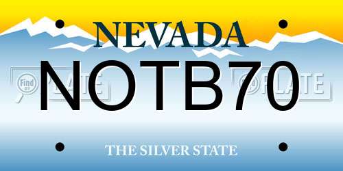 NOTB70 Nevada License Plate