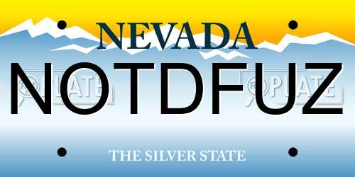 NOTDFUZ Nevada License Plate
